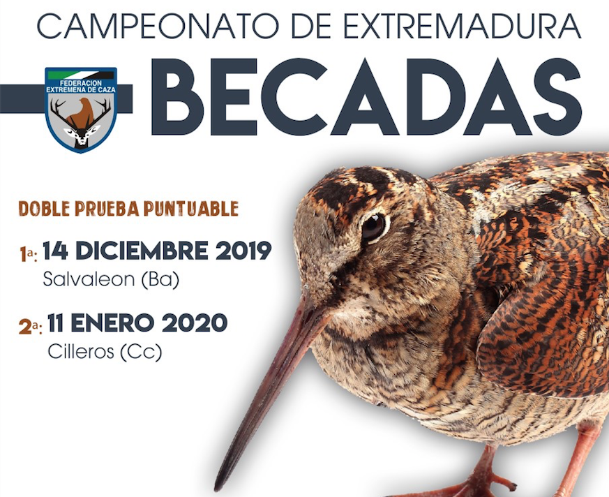 Cartel del campeonato de Extremadura de Becadas